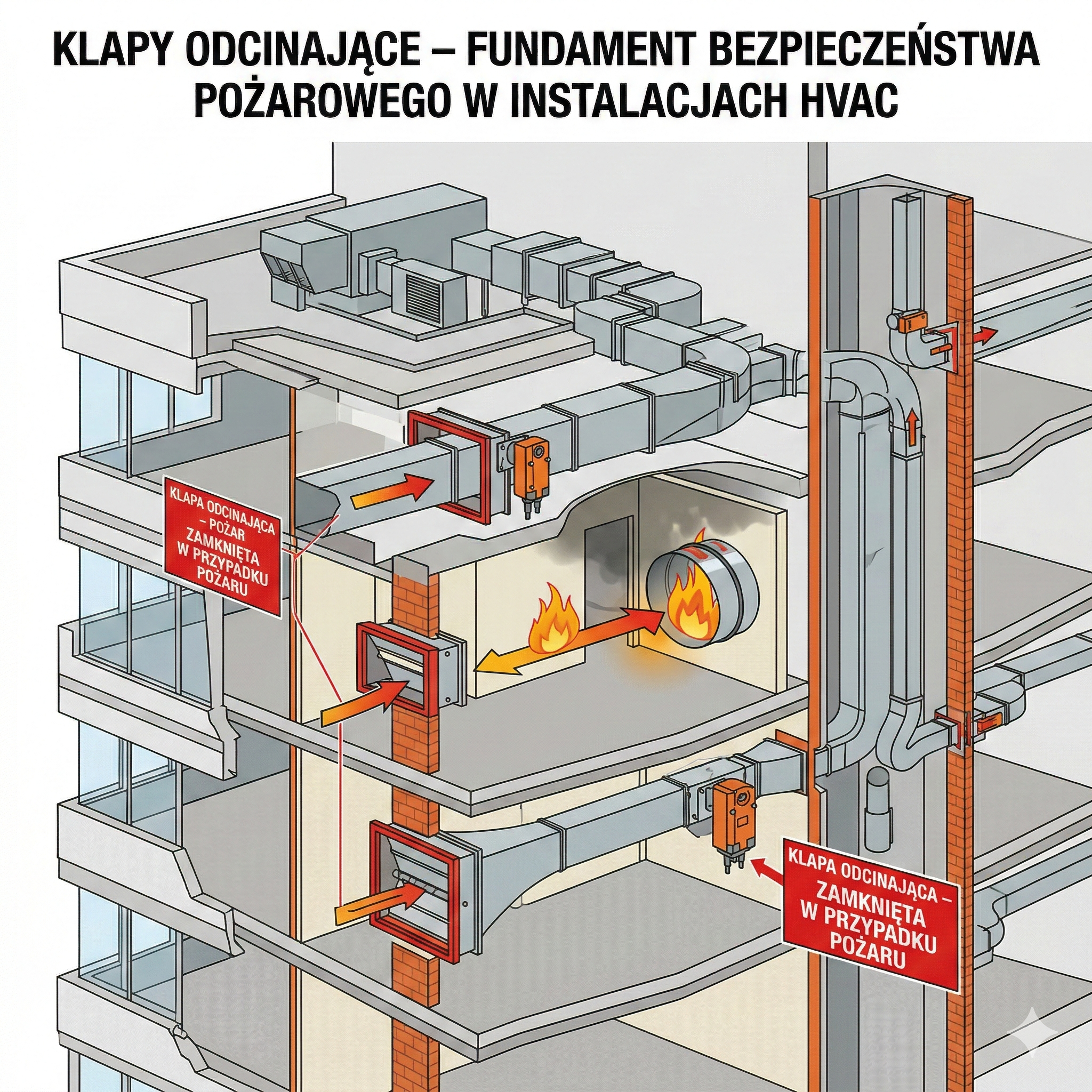 Klapy odcinające – fundament bezpieczeństwa pożarowego w instalacjach HVAC